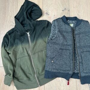 Sherpa vest and hoodie
